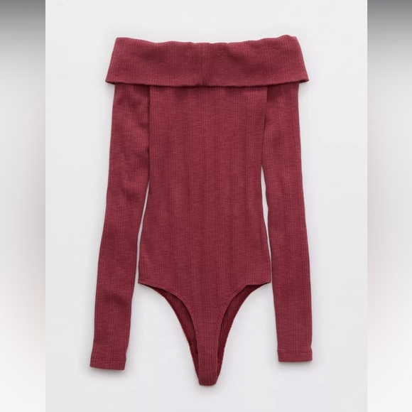 Aerie Long Sleeve Off The Shoulder Bodysuit - Picture 3 of 11